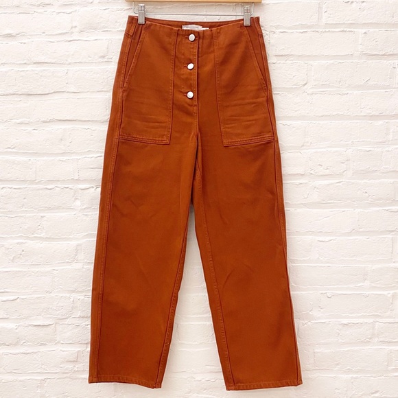 & Other Stories Pants - & Other Stories || Straight Fit Pants Rust Red Orange US 4